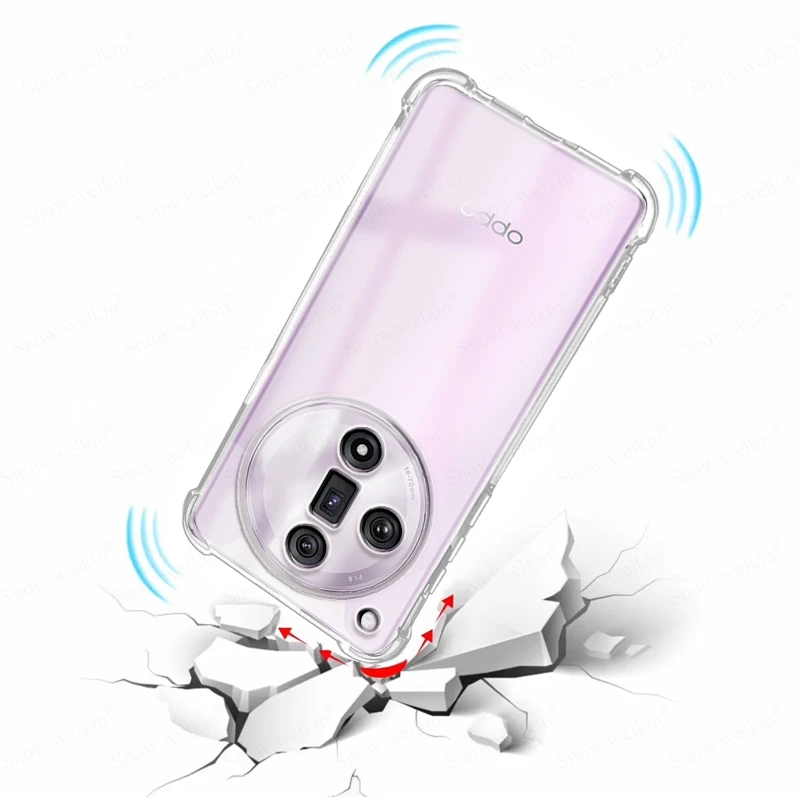 Funda de protección completa con amortiguador de Airbags para Oppo Find X7 Ultra X6 X5 X3 X2 Pro Lite, funda trasera transparente de TPU suave a prueba de golpes - imagen 5