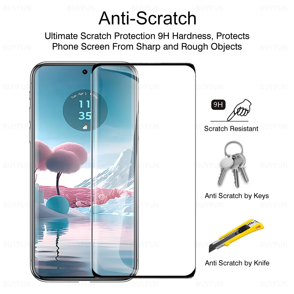 Protector de pantalla de vidrio templado para cámara, cristal curvo 4 en 1 para Motorola Edge 40 Neo 5G, Edge40 Pro, 40Pro, 40Neo, Edge40Pro - imagen 3