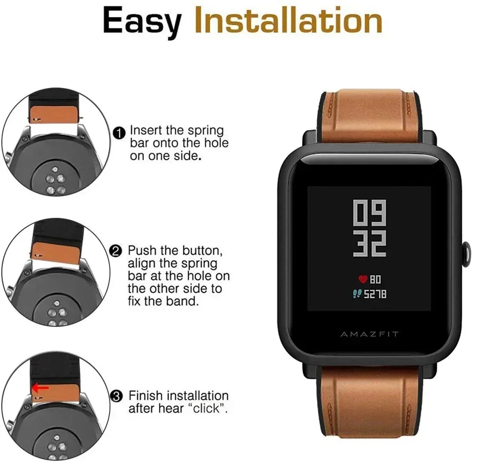 Correa de reloj de cuero y silicona de 22mm para pulsera Huami Amazfit BALANCE/Cheetah Pro Amazfit GTR 4 3 2e 47mm Bip 5 bandas de repuesto - imagen 5