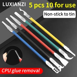 LUXIANZI-Juego de herramientas finas para reparación de chips IC 5 en 1, pegamento para eliminar para teléfono, ordenador, CPU, reparación NAND, removedor de cuchillas de Metal