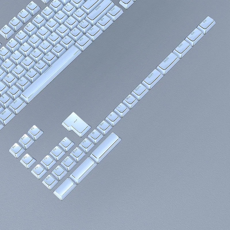 136 teclas azul translúcido brillo a través de teclas de PC Jello Crystal Doule Shot transparente ABS Keycap perfil ASA para teclado de interruptores MX - imagen 5