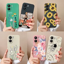 Funda Xiaomi Poco C65 Silicona Líquida Flores Pintadas Protege Cámara