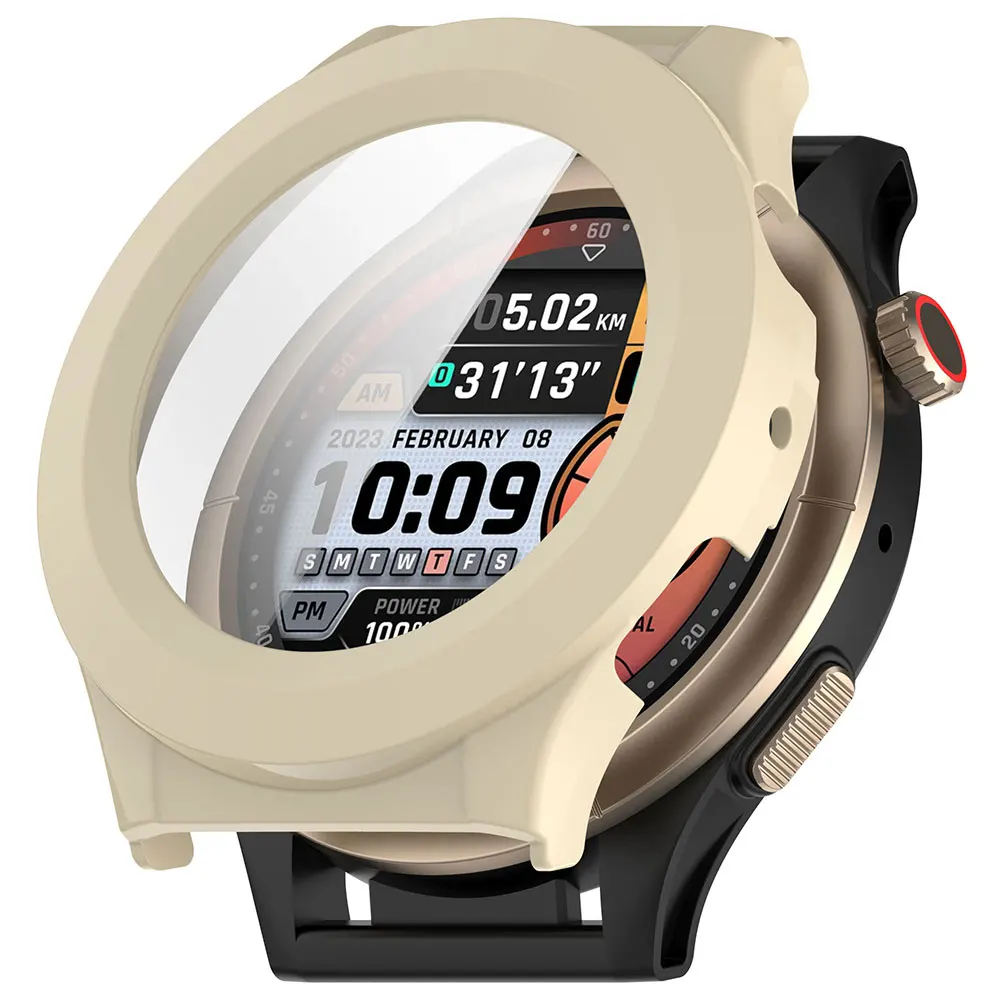 PC + funda templada antiarañazos cobertura completa cubierta de pantalla Protector de parachoques Shell para Amazfit Cheetah Round/Cheetah Pro - imagen 2