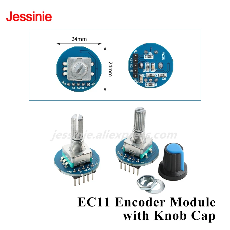 Módulo codificador EC11 de 5 uds./1 unidad con tapa de perilla módulo codificador de 360 grados potenciómetro salida de pulso Digital - imagen 2