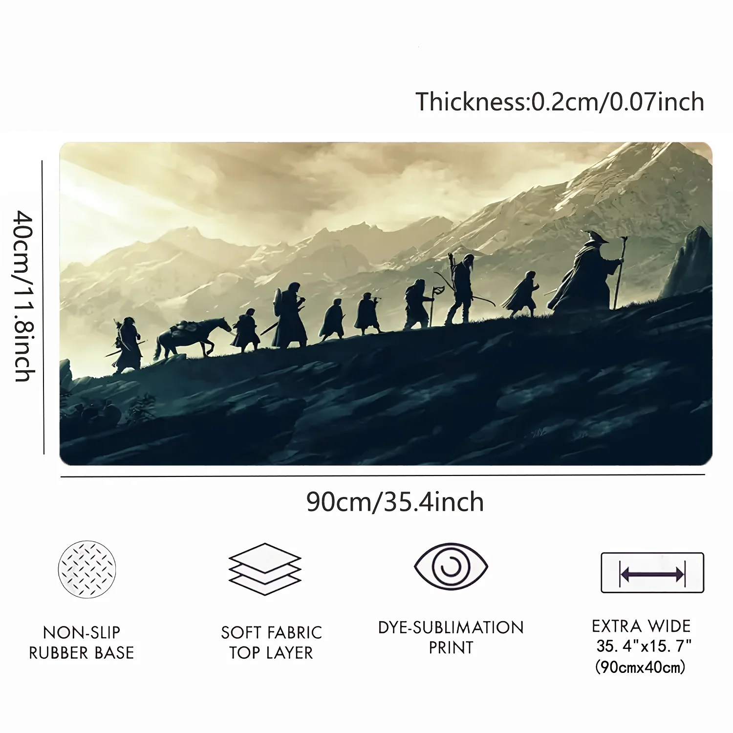 Alfombrilla de ratón grande de Anime e-sports XXL para Gamer, alfombrilla de escritorio antideslizante con bordes cosidos para juegos de oficina, alfombrilla para ratón de PC, accesorios de escritorio - imagen 5