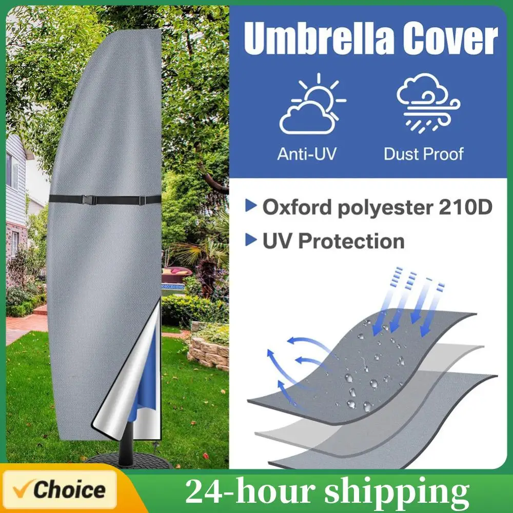 Cubierta protectora Anti-UV para exteriores, cubierta impermeable para sombrilla de Patio con cremallera, cubierta para sombrilla de Patio para sombrillas al aire libre