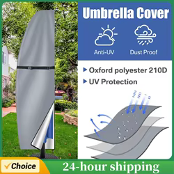 Cubierta protectora Anti-UV para exteriores, cubierta impermeable para sombrilla de Patio con cremallera, cubierta para sombrilla de Patio para sombrillas al aire libre