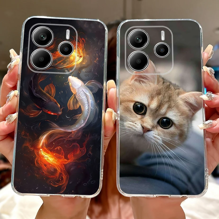 Para Xiaomi Redmi Note 14 4G 5G funda nueva moda pintada funda de teléfono de silicona transparente para Redmi Note 14 5G Note14 4G bolsas suaves - imagen 4