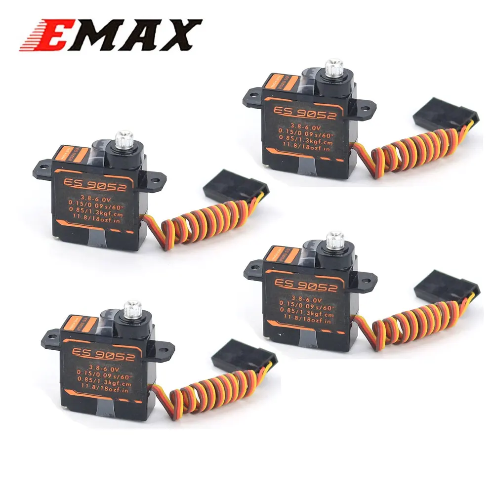 4 Uds EMAX ES9052MD Servo Digital de Metal 5,5g con engranajes para Dron de avión RC FPV