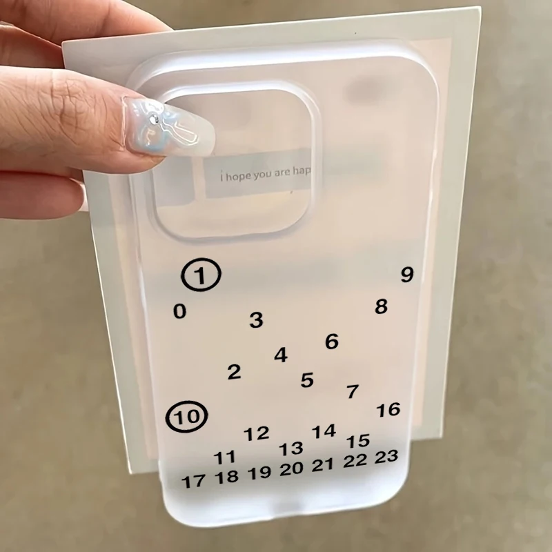Funda de teléfono translúcida mate con estampado de números para iPhone 17 16 15 14 Pro Max 13 12 11 XS X XR 7 8 Plus 17 Air, funda suave a prueba de golpes