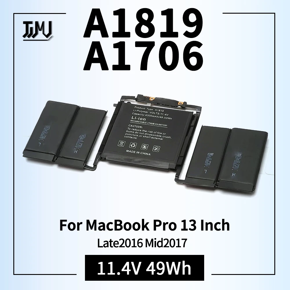 Batería de ordenador portátil A1819 para MacBook Pro, 13 pulgadas, A1706, finales de 2016, mediados de 2017, EMC 3071, EMC 3163, MPXV2LL/A, MPXV2LL, MLH12LL