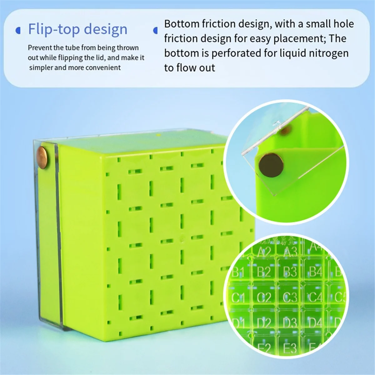 Caja de tubo SUPER HOT Caja de tubo de almacenamiento congelada Caja de muestra congelada Amarillo