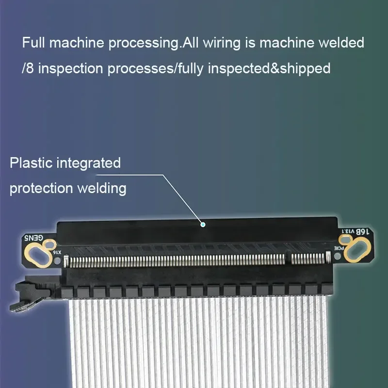 Cable de extensión de tarjeta gráfica de ancho de banda bidireccional PCIe 5,0 X16 GEN5 64 GB/s para carcasa ITX adaptador de extensión GPU plateado - imagen 5