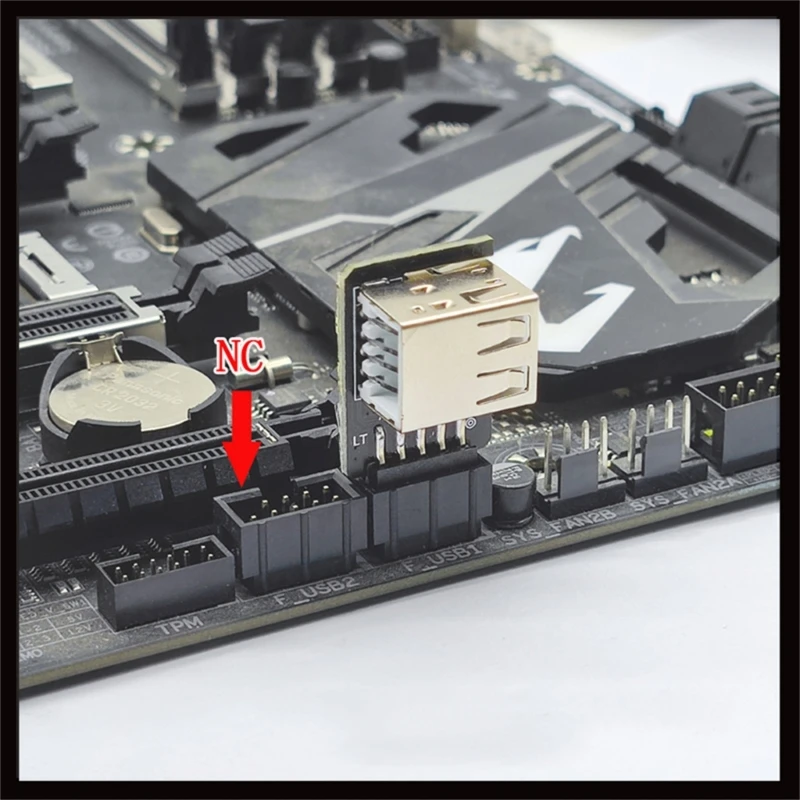 896F Adaptador de 9 pines a USB Conector USB Placa base interna Hembra de 9 pines a 2 puertos USB - imagen 3