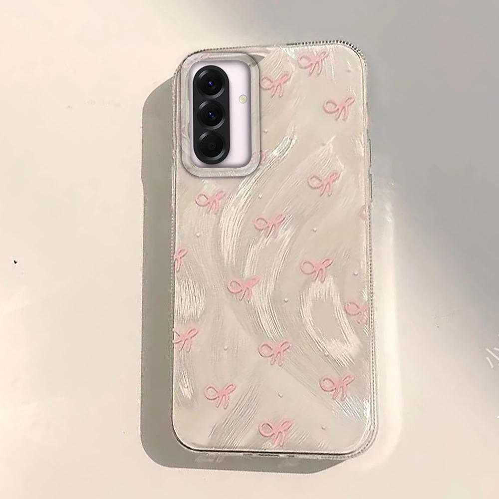 Funda Samsung Galaxy A55/A56 de silicona con lazo plateado vintage - imagen 2