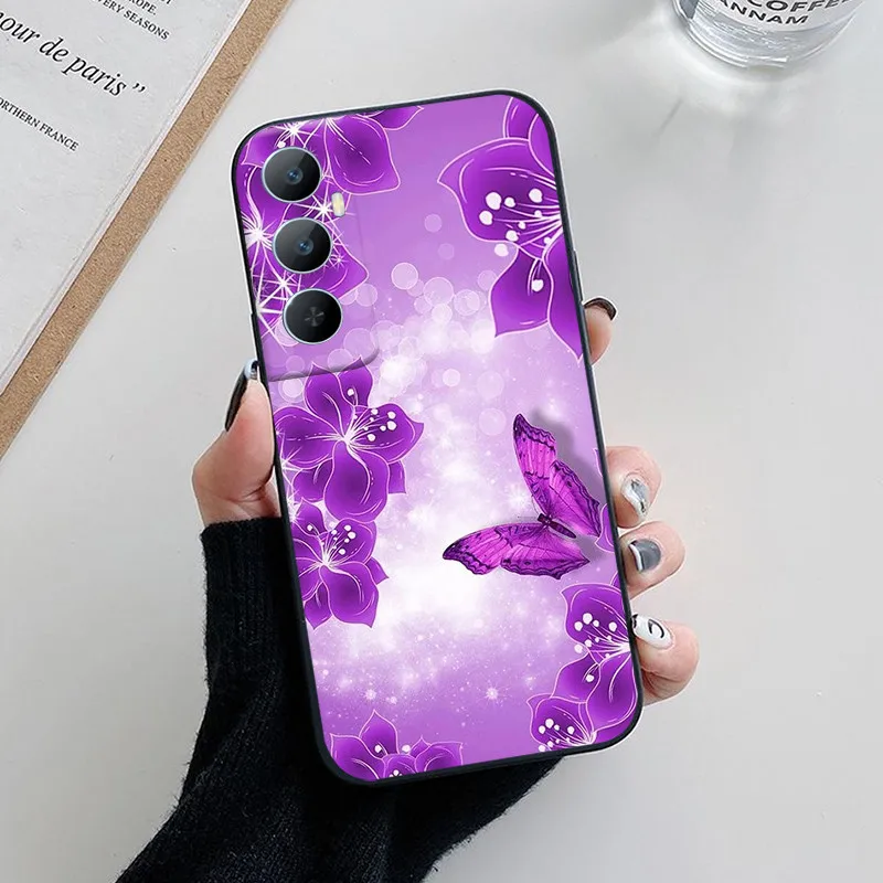 Para Realme C65 Funda C 65 encantadora flor de dibujos animados pintado Funda de teléfono de silicona suave para Realme C65 4G Funda Coque RealmeC65 - imagen 3