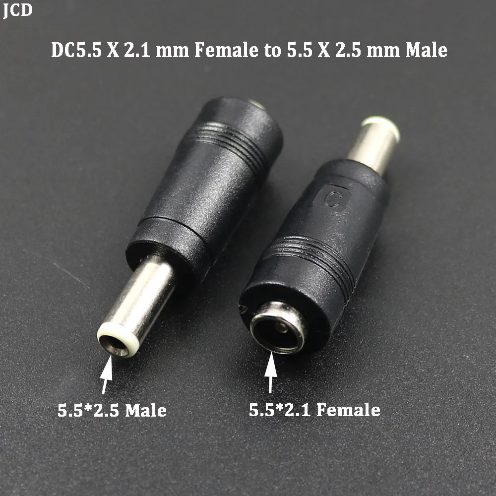 DC5.5 X 2,1 mm hembra a 5,5 X 2,5 mm macho adaptador de conector de alimentación CC portátil 5,5*2,1 hembra a macho 5,5*2,5