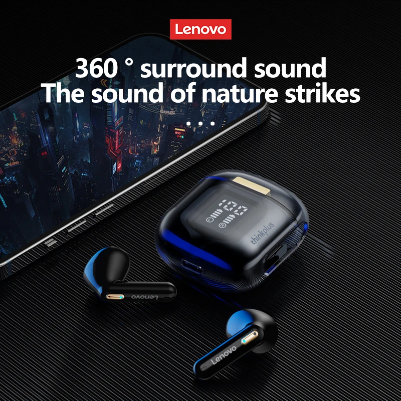 Lenovo-auriculares inalámbricos LP6 Pro con Bluetooth 5,3, dispositivo de audio deportivo TWS, con batería LED y pantalla Digital - imagen 4