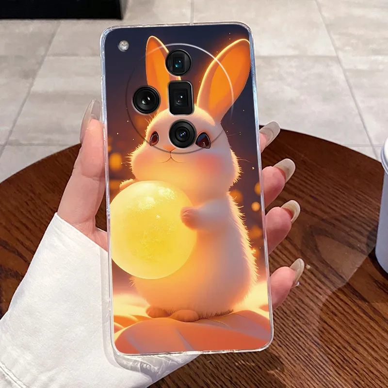 Carcasa para Oppo Find X7 Ultra Pro / X7 5G dragón de lujo lindo fresco niños niñas transparente suave TPU funda trasera cubierta de silicona transparente - imagen 4