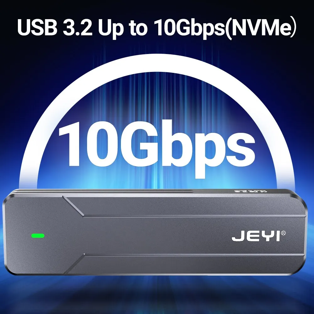 JEYI-carcasa SSD M.2 NVMe NGFF, carcasa de aluminio completo, USB 3,2 Gen 2, PCIe de 10Gbps o SATA 6Gbps m-key b-key M.2, compatible con embellecedor UASP - imagen 3