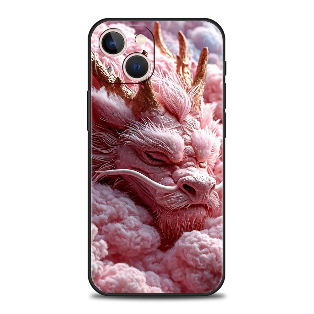Funda de teléfono suave de TPU de lujo para iPhone 17 Air 16E 16 11 15 14 Pro MAX 12 13 7 8 Plus X XR XS SE 2022 funda serie dragón de dibujos animados - imagen 2
