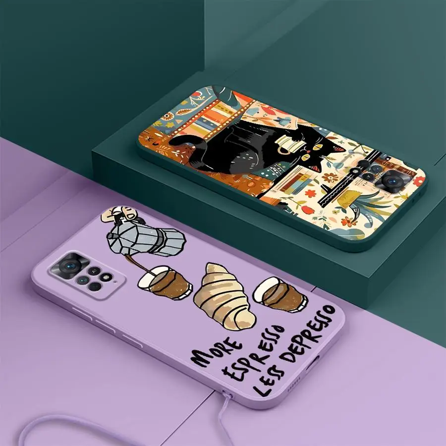Funda de teléfono suave para Xiaomi Redmi Note 10Lite 10 11 Pro 11s 12s 13 12 ProPlus 10 14 Pro Plus gato de dibujos animados - imagen 3