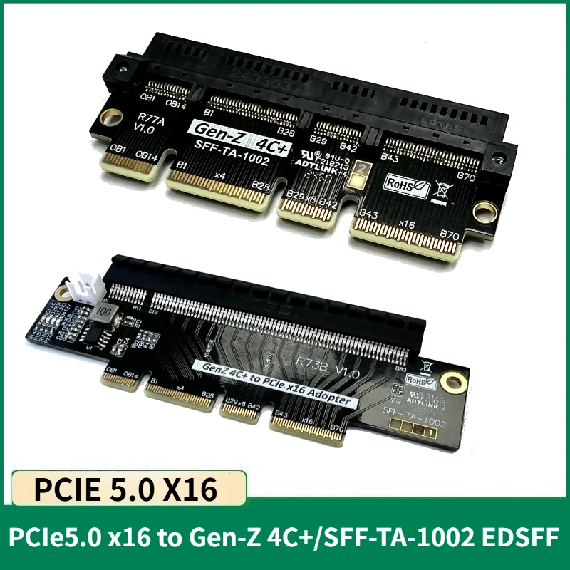 R77A PCIe 5,0 x16 Gen-Z 4C + tarjeta elevadora 4C + tarjeta adaptadora de protección de prueba de expansión servidor EDSFF GEN5 adaptador extensor de ranura 16x - imagen 2