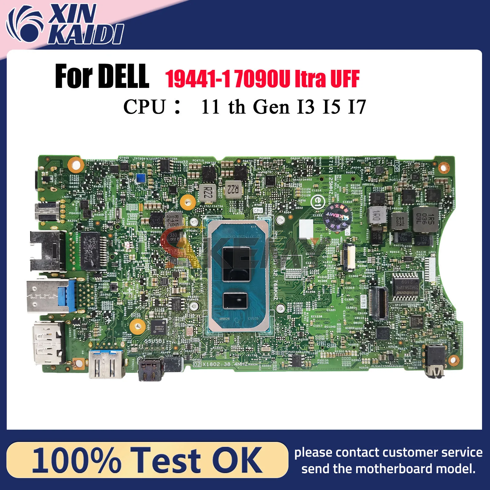 Para Dell OptiPlex 7090 Ultra UFF placa base de computadora portátil 19441-1 con i3 i5 i7 CPU CN-00RG7D 03XYT6 0JDG23 100% probado OK