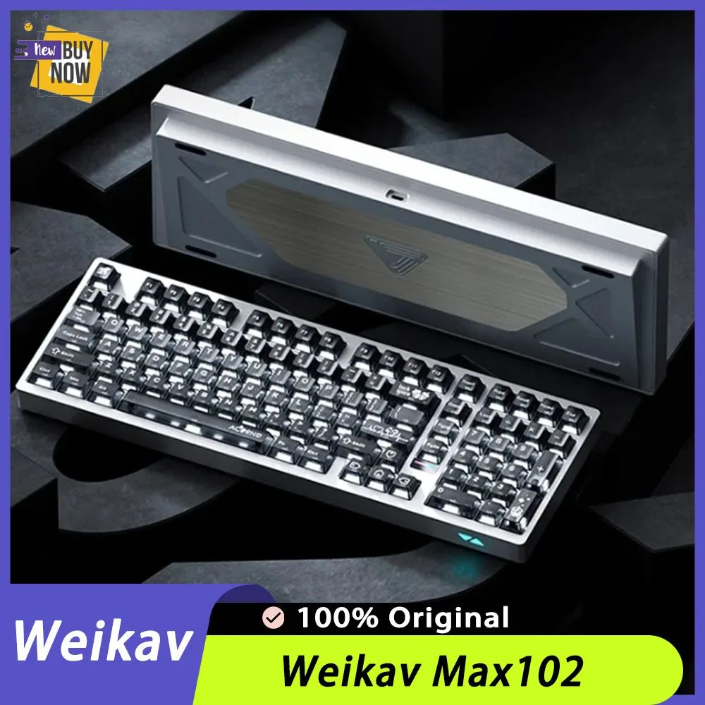 Weikav Max102 Teclado mecánico de aleación de aluminio Kits de teclado para juegos Qmk inalámbrico de tres modos Bluetooth regalo de gran configuración
