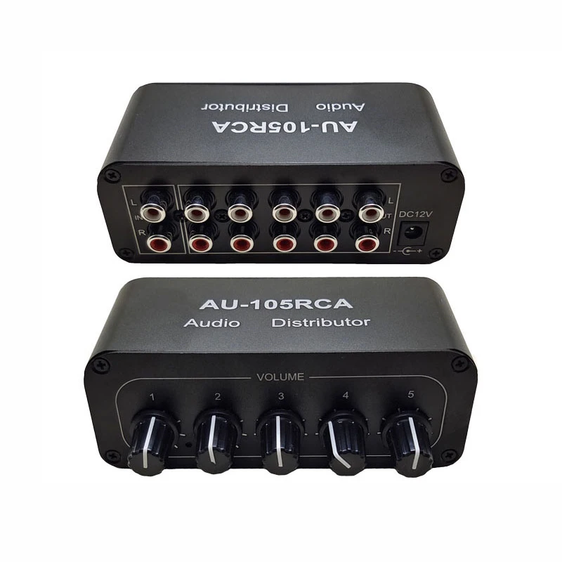 Distribuidor de Audio de 1 entrada y 5 salidas, mezclador de Audio estéreo, divisor RCA de doble canal NJM4580 OpAmp para amplificador de potencia de Audio activo - imagen 3