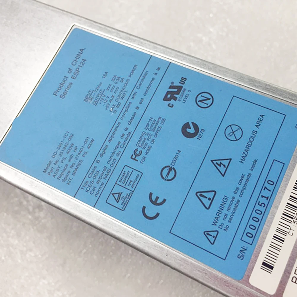 DD-3401-1C1 para fuente de alimentación del servidor HP DL380G3 274401 -001 251942 -002 400W - imagen 3