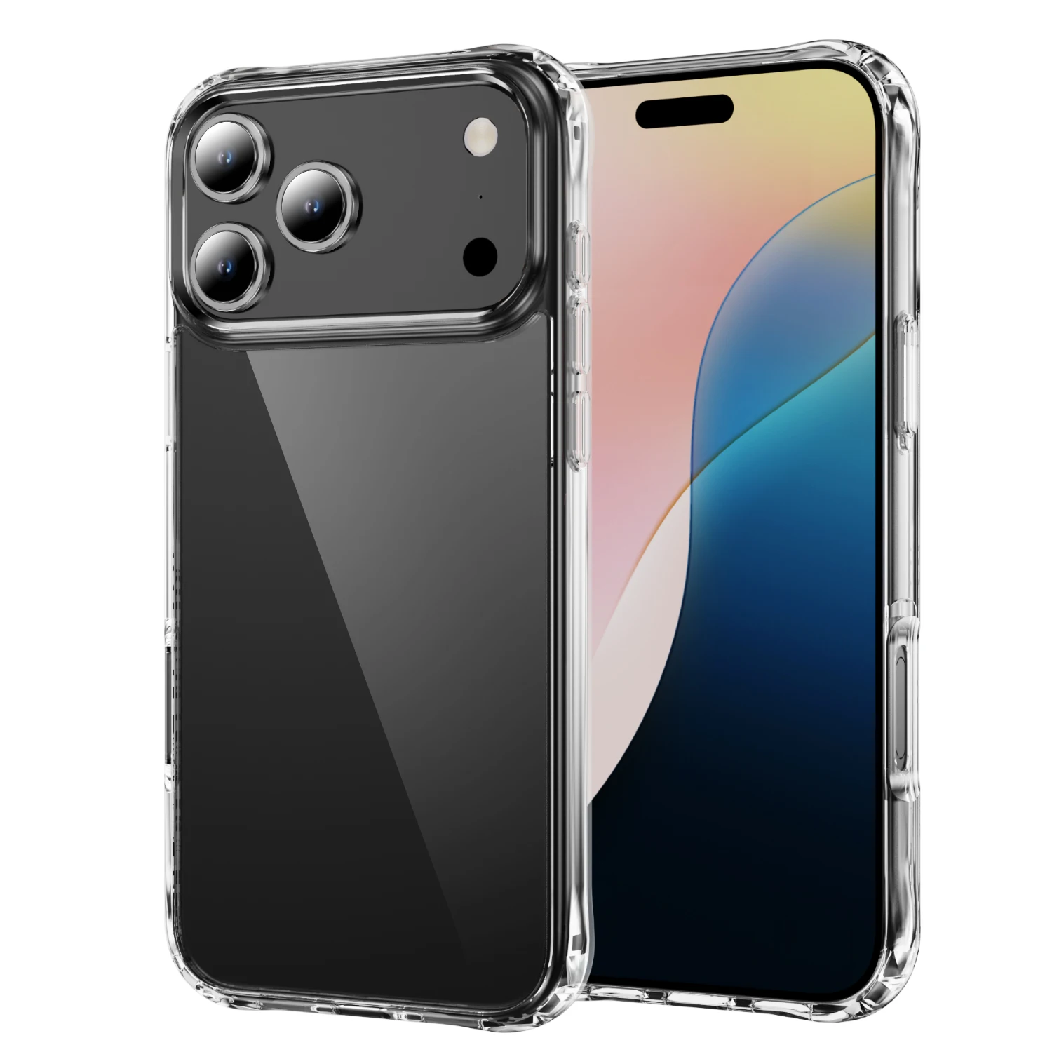 Funda transparente antiamarillado para iPhone 17 Pro Max Air 16 Plus 15, protección de grado militar, accesorios duros a prueba de golpes para teléfono