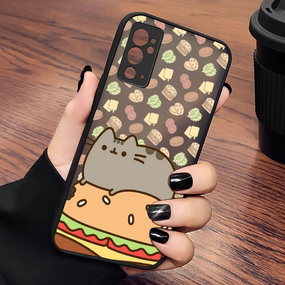 Donuts dos desenhos animados pusheen gato caso de telefone para samsung s24 s23 s22 s21 s20 s10 note20 10 plus ultra lite 5g fosco transparente capa - imagen 2