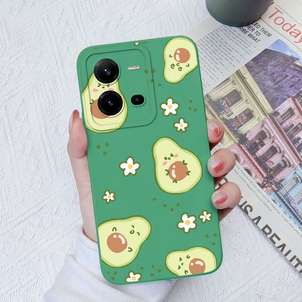 Funda de teléfono con dibujos animados para Vivo V25 V25E 4G 5G, carcasa protectora suave de silicona líquida, bonita - imagen 2