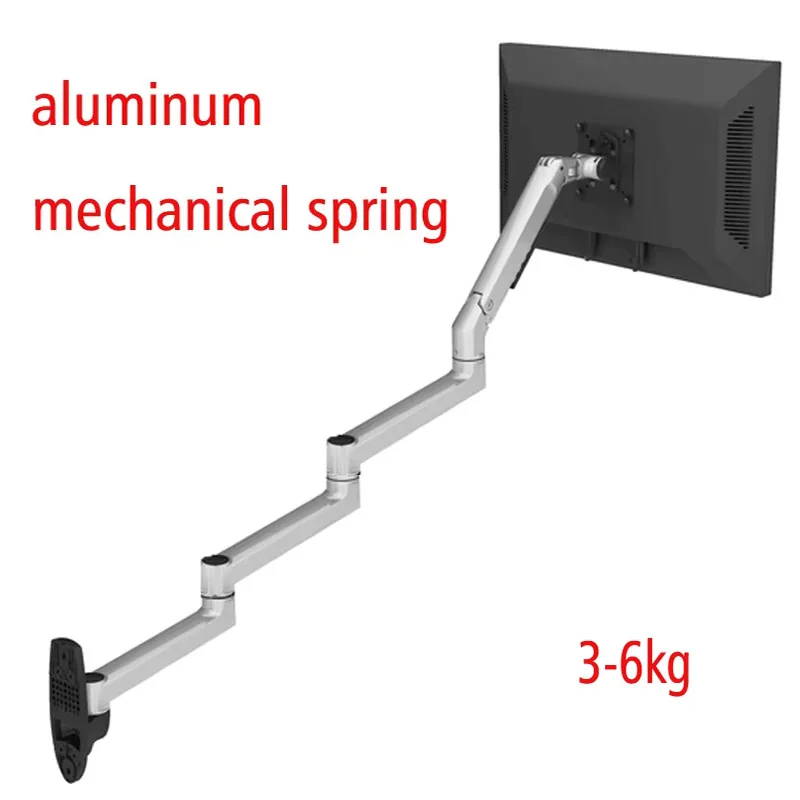 D-MOUNT 7014 Resorte mecánico de aluminio 17 "-32" soporte de montaje en pared para monitor de TV extra 4 secciones brazo largo movimiento completo girar 3-6 kg - imagen 2