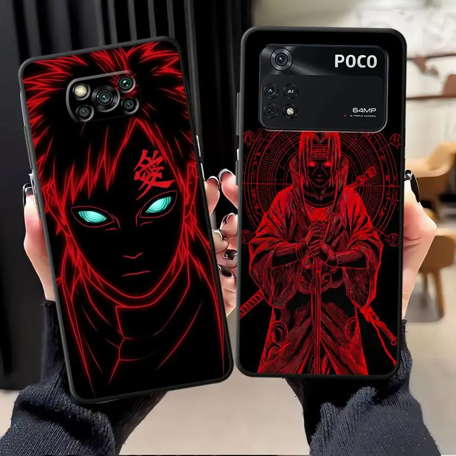 Cool Uchiha Itachi Art negro suave funda de teléfono para Xiaomi Poco C71 M3 M4 M7 Pro C61 M5 C75 X3 X4 X5 X7 Pro F1 C40 C50 F3