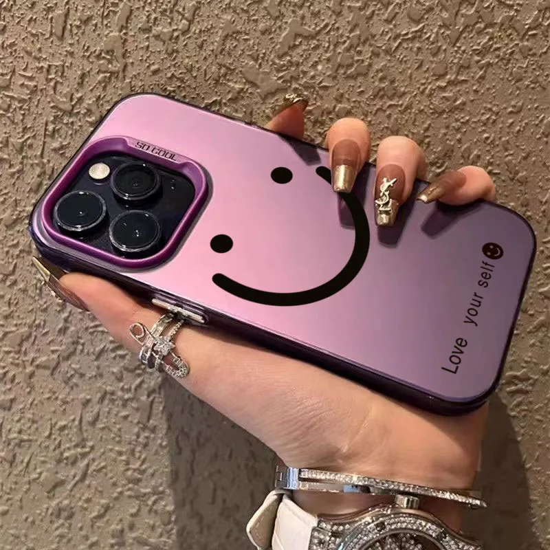 Funda de teléfono con estampado de mejillas y sonrisa plateada para iPhone 17 Pro Max, fundas para iPhone 16 16E 15 14 13 12 11 XS Max 7 8 Plus 17 Air Cover - imagen 4