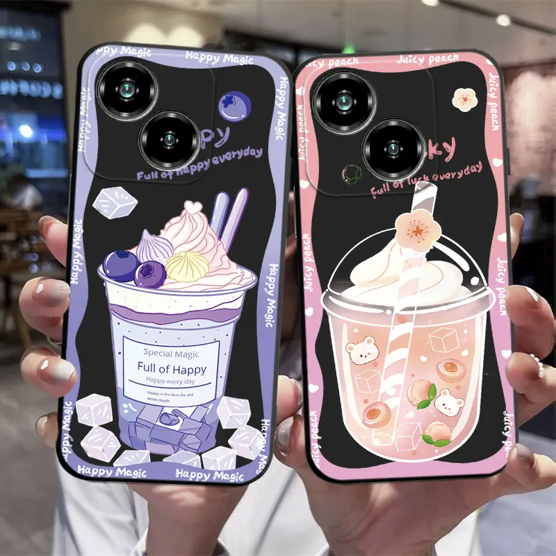 For ZTE Blade A35E A35 A75 A55 Case Shockproof Silicone Soft TPU Phone Case For ZTE A75 A35E ZTE A55 A35 Cute Cartoon Back Cover - imagen 3