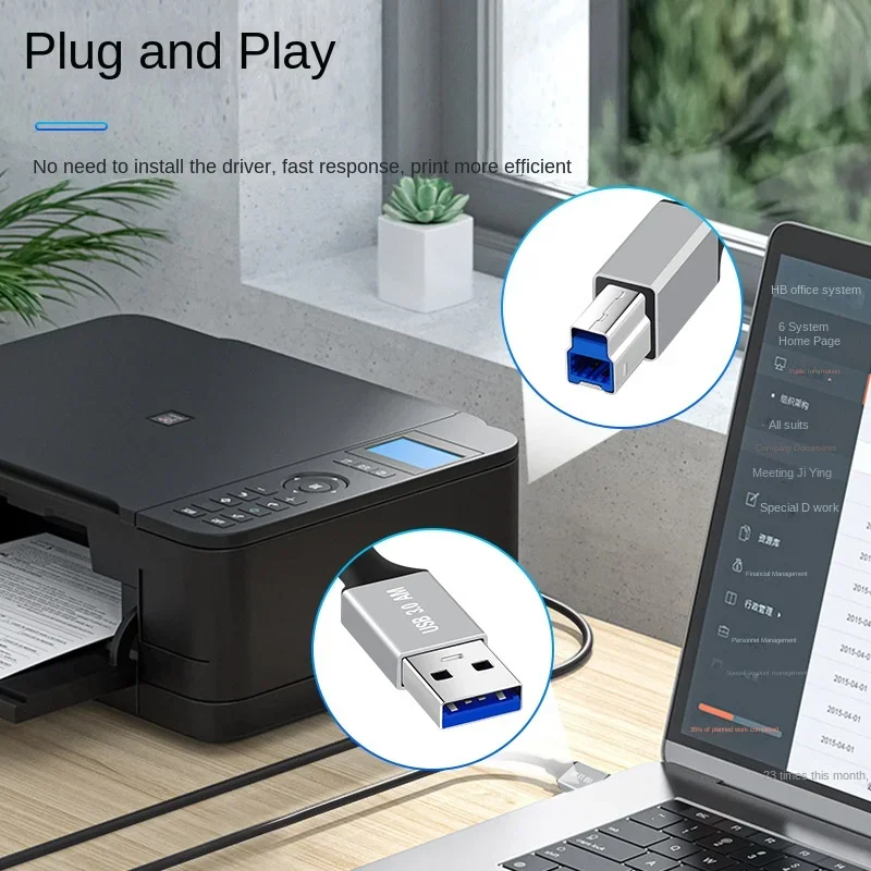 Cable de impresora USB 3,0 tipo A macho a B Cable macho para Canon Epson ZJiang etiqueta USB3.0 Cable de impresora de escáner - imagen 5