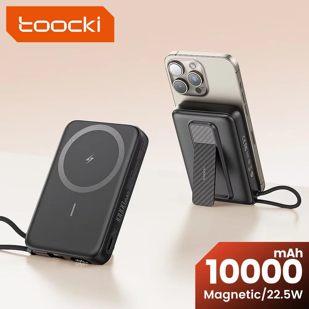 Toocki 10000mAh Powerbank magnético con Cable tipo C 22,5 W carga rápida pantalla LED banco de energía para iPhone 14 15 16 Samsung S23