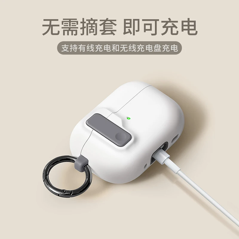 Funda protectora para Airpods 4, funda de lujo para auriculares, funda para Apple Airpodspro 2 3 1/2 Air Pods Pro a prueba de golpes con gancho - imagen 4