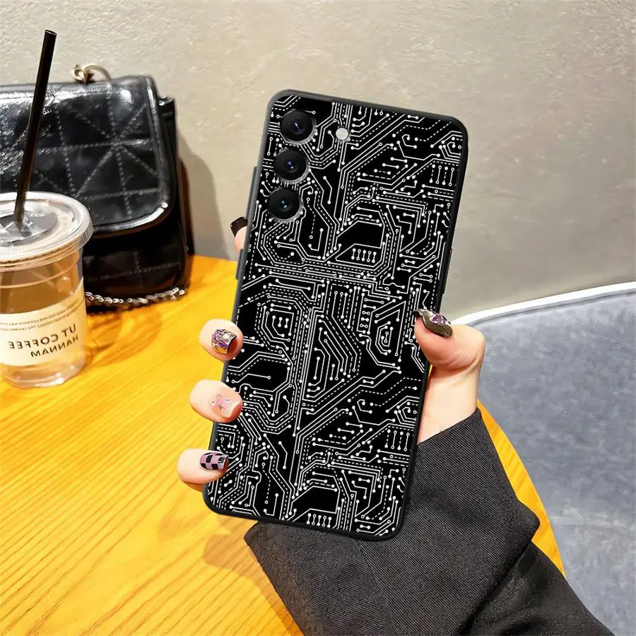 Funda de teléfono suave negra para Honor X8 200 400 Lite 70 X9a X5b X7 Magic5Lite 8X X6 90 líneas de circuito Retro - imagen 4