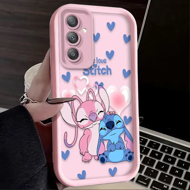 Funda para Samsung Galaxy A54 A05 A05S A34 A24 A14 A53 A33 A23 A13 A52 A52S A32 A22 A12 A71 A51 A31 A50 Disney Stitch Angel pareja - imagen 4