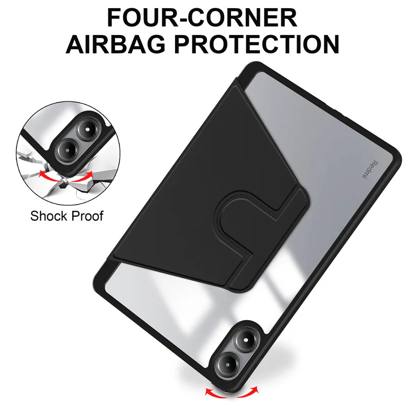 Para Redmi Pad Pro 12,1 pulgadas 360 funda magnética giratoria para tableta inteligente para Xiaomi Redmi Pad Pro 12,1 2024 funda con portalápices - imagen 5