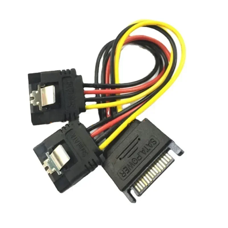Cable divisor SATA Power Y de 15 pines SATA macho a doble Cable de alimentación hembra de 15 pines Cable de extensión Sata de 20CM para disco duro HDD SSD - imagen 5
