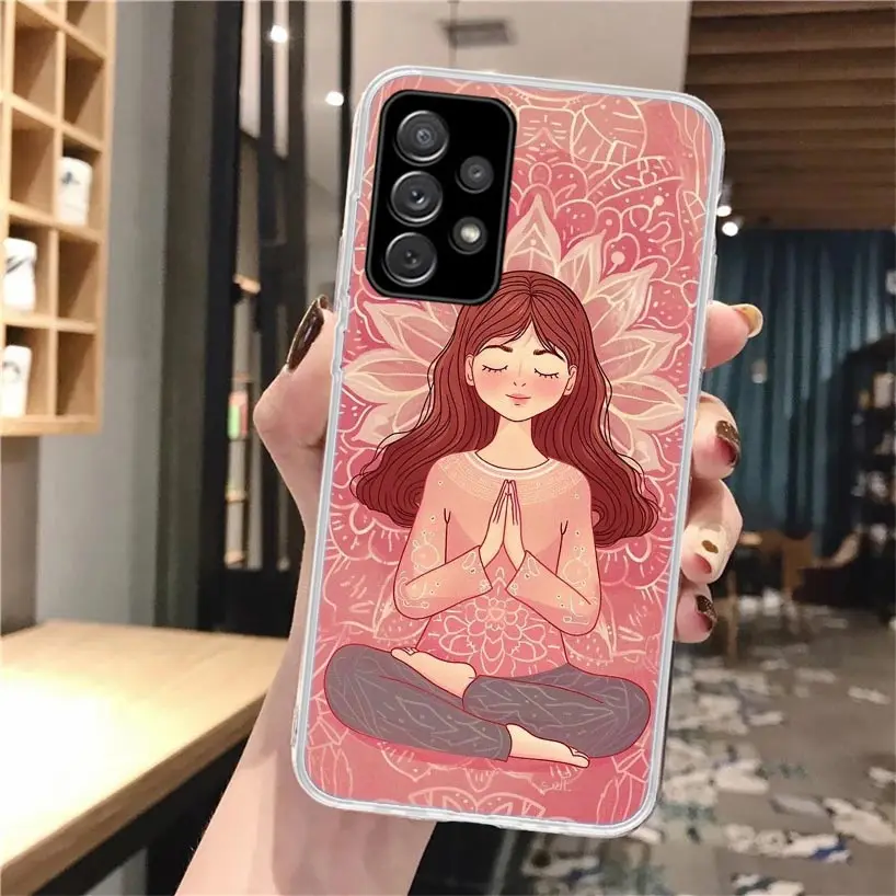 Funda de teléfono de silicona para chica, meditación, Yoga, para Samsung Galaxy Note 20 Ultra 9 8 10 Pro S10 Lite S9 Plus S8 + S7 Edge - imagen 4