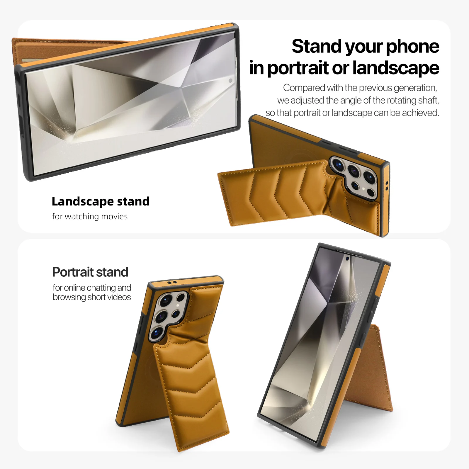 Chaquetas de plumón con soporte magnético plegable Invisible, bolsas de aire, funda trasera para Samsung Galaxy S24, S23, S22 Plus, Ultra 5G, Magsafe - imagen 3