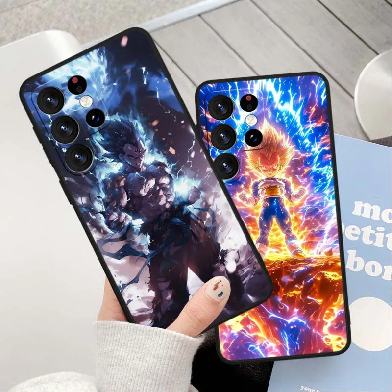 Funda de teléfono negra de Anime d-dragon Ball Vegeta IV para Samsung S25 S24 S23 S22 S21 S20 Lite FE Plus Ultra 5G - imagen 3