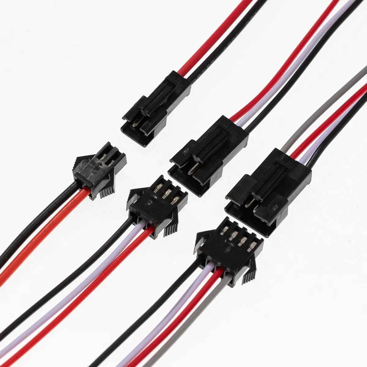 10 pares de enchufe JST SM de 2/3/4 pines, conector de Cable macho a hembra, tiras LED, conectores de controlador de lámpara, Cable adaptador rápido - imagen 2