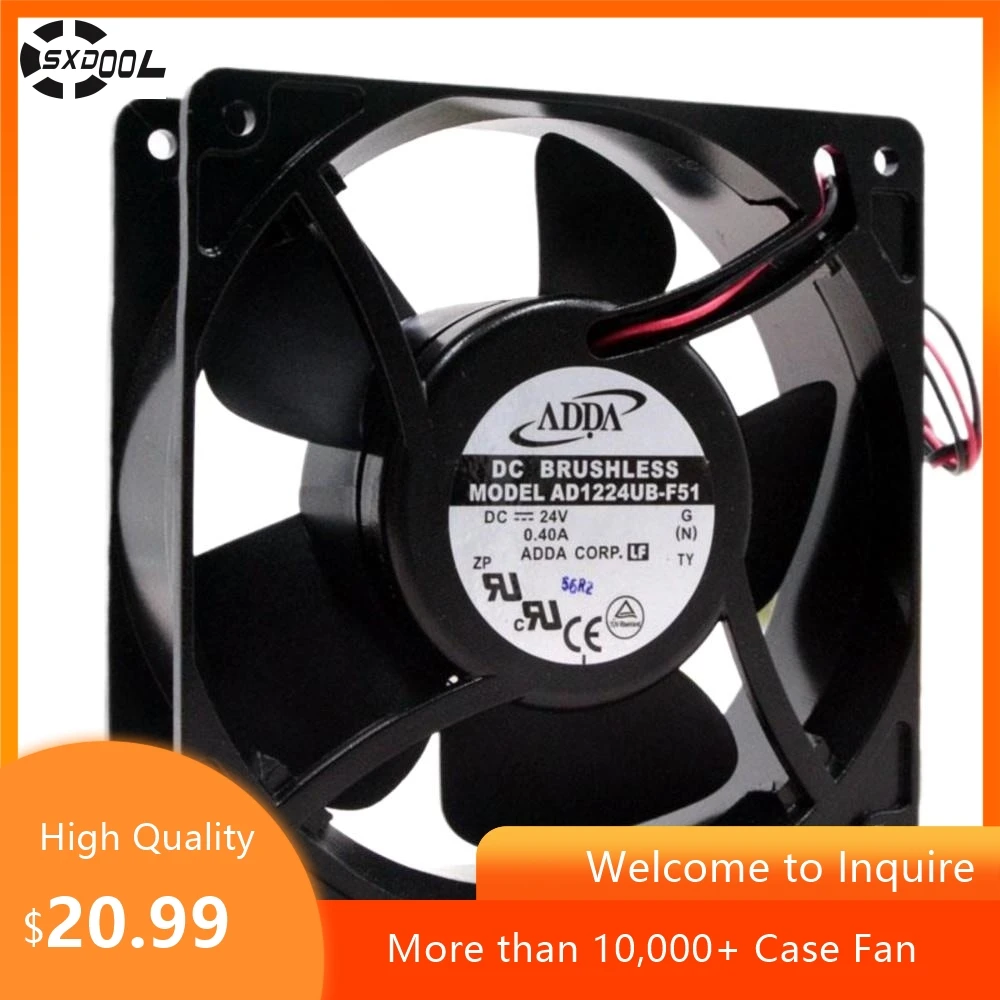 Ventilador 12038 para Adda AD1224UB-F51 120x120x38mm 24V 0.4A doble bola 2800RPM ventilador Industrial de 2 cables - imagen 2